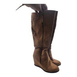 Nicole Shoes Womens Size 8 Tan Evlyn Women's Gret Comfort Wedge Zip Up Boots